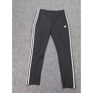 Adidas Track Pants Womens Medium Black White Trefoil Parley Zip Ankle